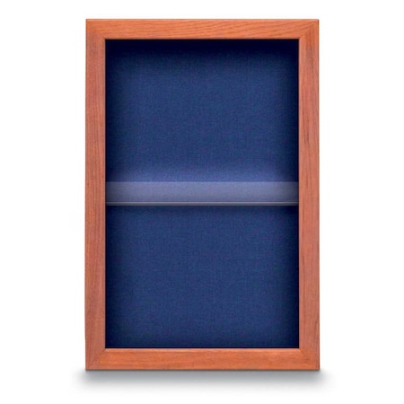 United Visual Products Indoor Enclosed Combo Board, 48"x36", Black Frame/Blue & Cobalt UVCB4836B-BLUE-COBACC